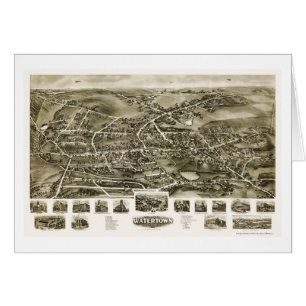 Watertown, mapa panorámico del CT - 1918