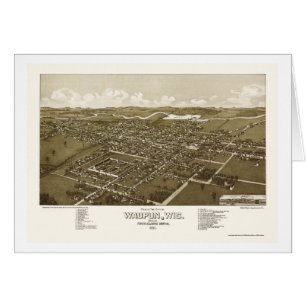 Waupun, mapa panorámico de los WI - 1885