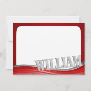 Wave de acero rojo con el nombre William Flat Nota