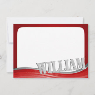 Wave de acero rojo con el nombre William Flat Nota