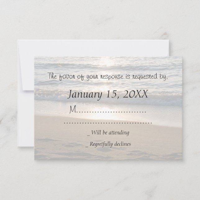 Wave en la tarjeta Boda RSVP de Sunset (Anverso)