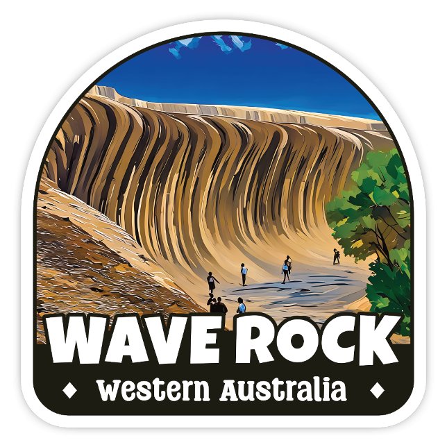 Wave Rock, Pegatina de Australia Occidental (Wave Rock Western Australia arch sticker)