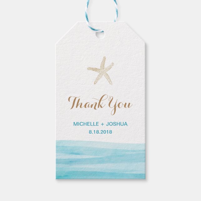 Waves acuáticas Ocean Beach Gracias Etiqueta (Anverso)