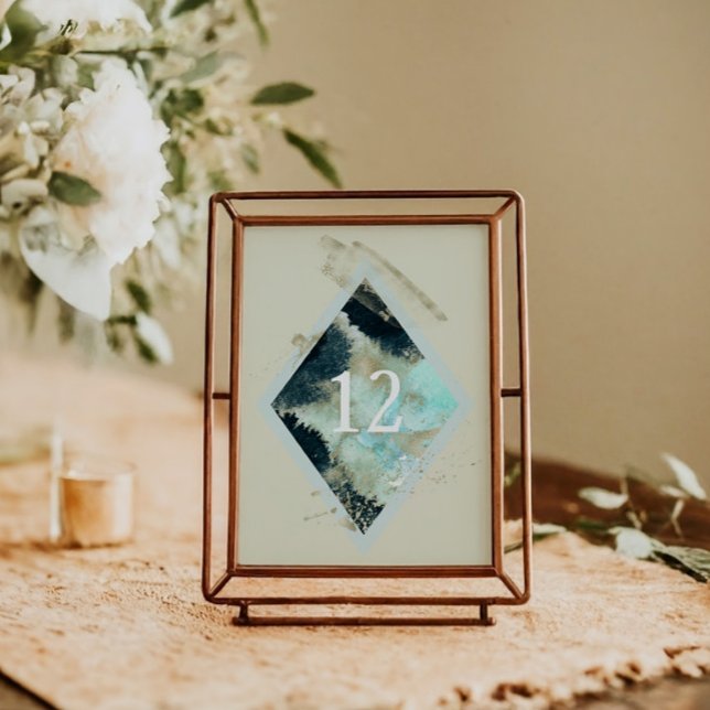 Waves acuáticas Tarjeta de mesa de boda elegante (Subido por el creador)