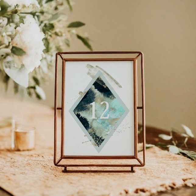 Waves acuáticas Tarjeta de mesa de boda elegante (Subido por el creador)