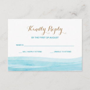 Waves acuáticas Tarjeta de respuesta de boda Ocean