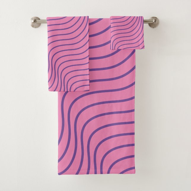 Wavey Stripe Moderno Baño Set De Toallas (In situ)
