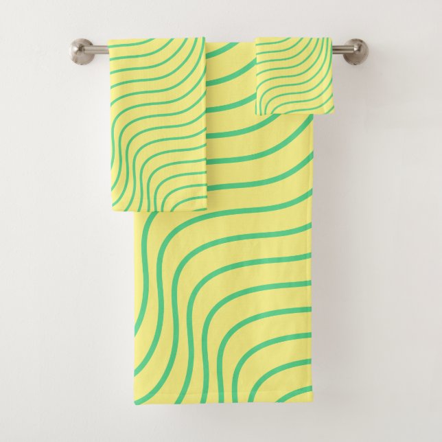 Wavey Stripe Moderno Baño Set De Toallas (In situ)
