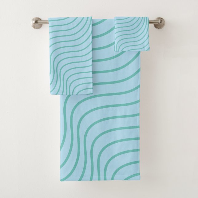 Wavey Stripe Moderno Baño Set De Toallas (In situ)