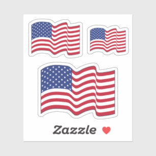 Waving American Flag Pegatinas