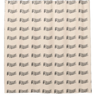 Wavy Music Notes Escalar Personalizado Cortinas de