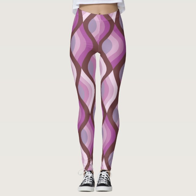 Wavy Ombre Purple All-Over-Print Leggings (Anverso)