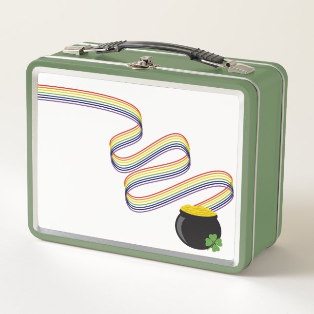 Wavy Rainbow Stripes Leading to Pot of Gold (Anverso)