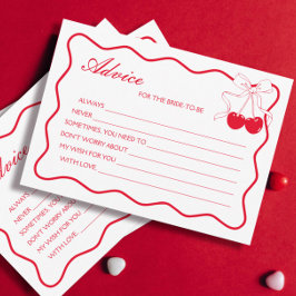 Wavy Red Valentines Bridal Ducha Tarjeta de Consej