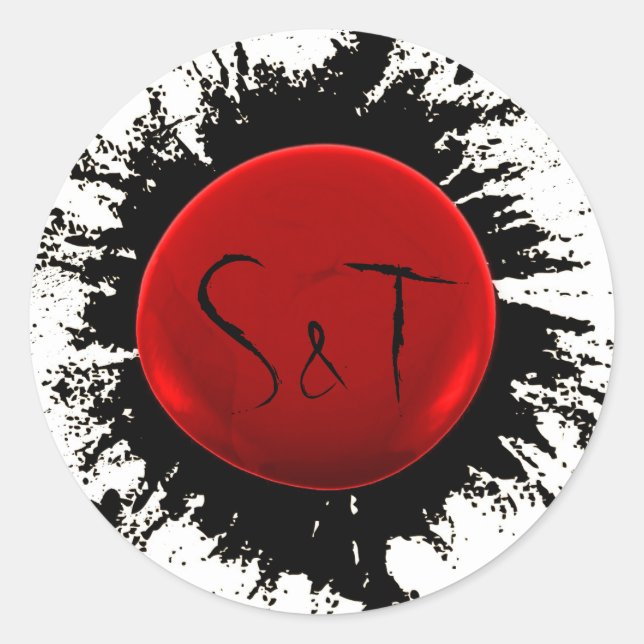 Wax inicial rojo y negro y Sello para sobres de ti (Anverso)