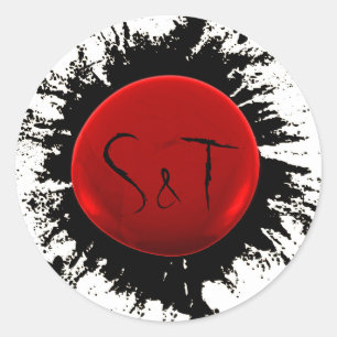 Wax inicial rojo y negro y Sello para sobres de ti