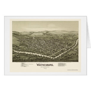 Waynesburg, mapa panorámico del PA - 1897
