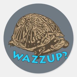 Wazzup - Pegatina redondo clásico, brillante