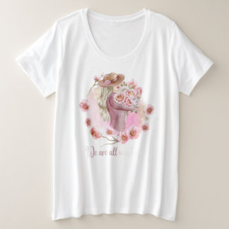 "We Are All Wonderful" Inspirational Floral Girl T