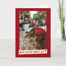 We Ate The Naughty List - Tarjeta divertida de los