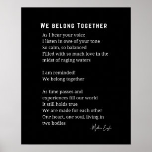We Belong ama juntos el poema poster decoración de