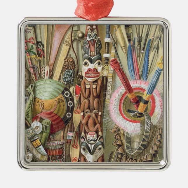 Weaponsutensils y ornamentos de AmericanIndians (Frente)