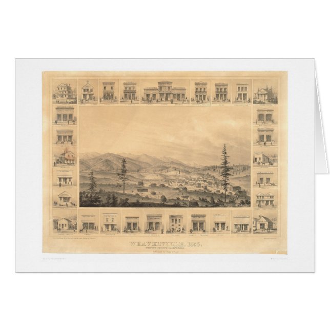 Weaverville, mapa panorámico 1856 (1846A) del CA (Anverso (Horizontal))