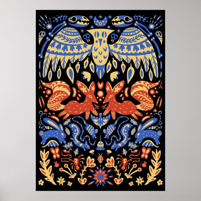 Web de alimentación de patrón animal de arte popul (Frente)