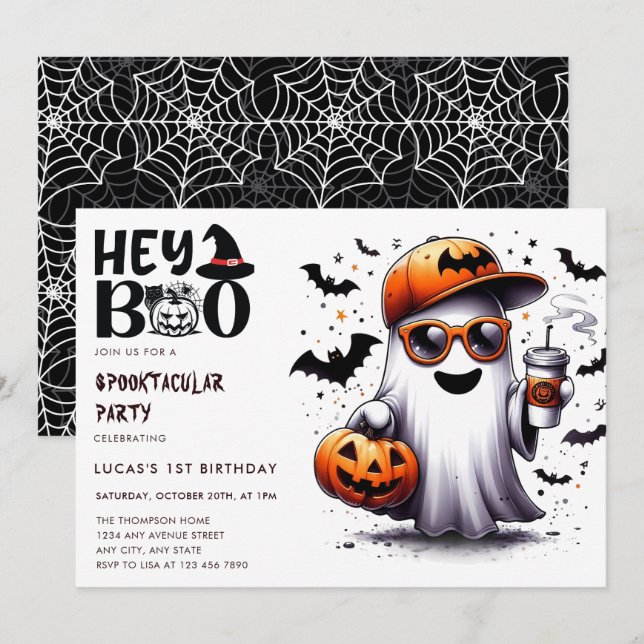 Web | Ghost Bats | Invitaciones de cumpleaños de H (Anverso / Reverso)