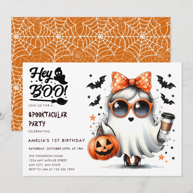 Web | Ghost Bats | Invitaciones de cumpleaños de H (Anverso / Reverso)