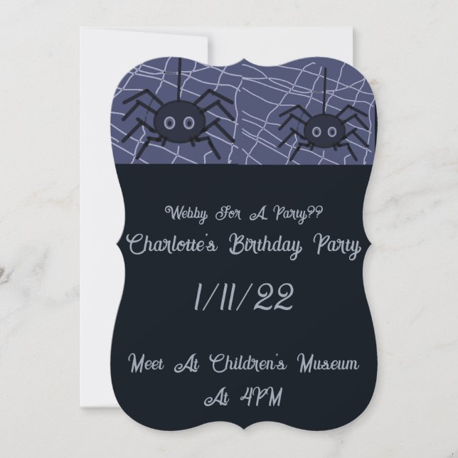 Webby para una invitación de fiesta (Anverso)