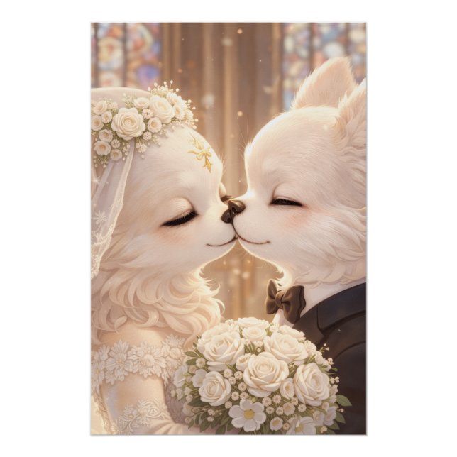 Wedding Dog Art Poster – Romantic Fantasy art (Anverso)