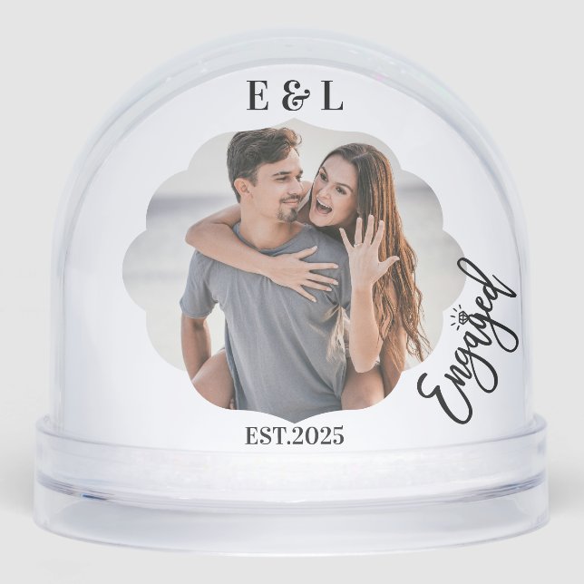 Wedding Engagement Keepsake Photo Couple Initials (Anverso)