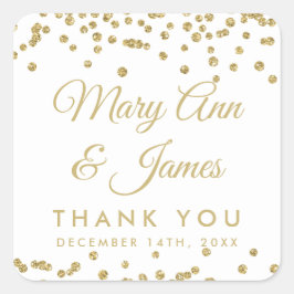 Wedding Favor Etiqueta Oro Faux Purpurina Confetti