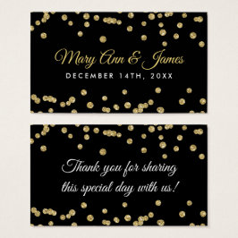 Wedding Favor Tag Gold Faux Purpurina Confetti Neg