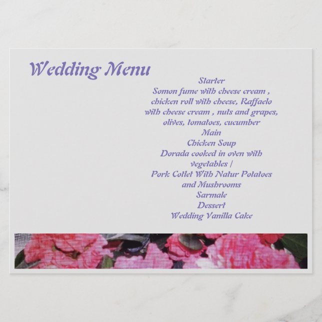 Wedding Menu (Anverso)