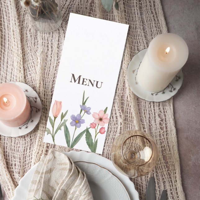 Wedding Menu with Soft Botanical Garden Design (Subido por el creador)