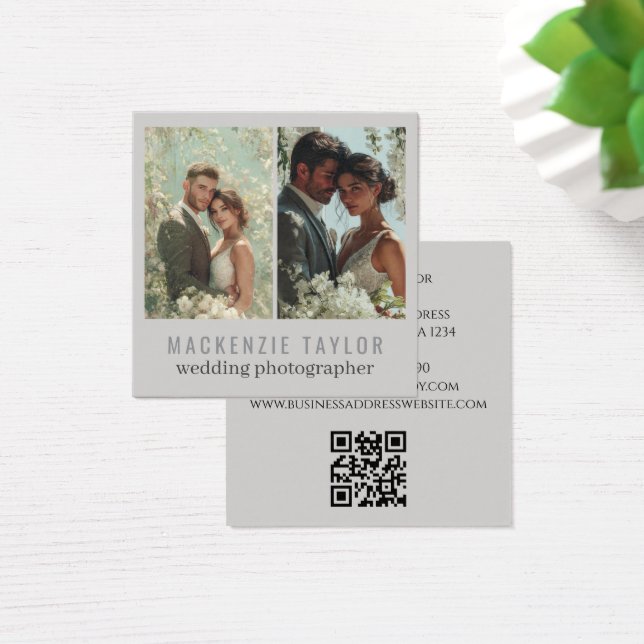 Wedding Photographer 2 Photo Personalized QR Code (Escritorio)