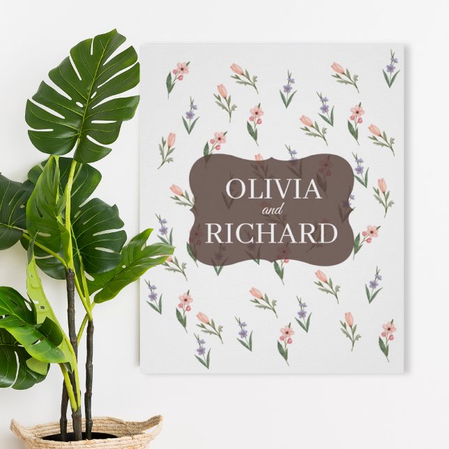 Wedding Poster with Romantic Botanical Pattern (Subido por el creador)