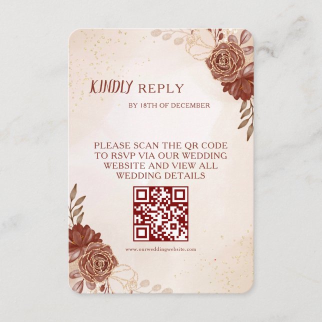Wedding RSVP Card | Elegant Botanical & Coordinate (Anverso)
