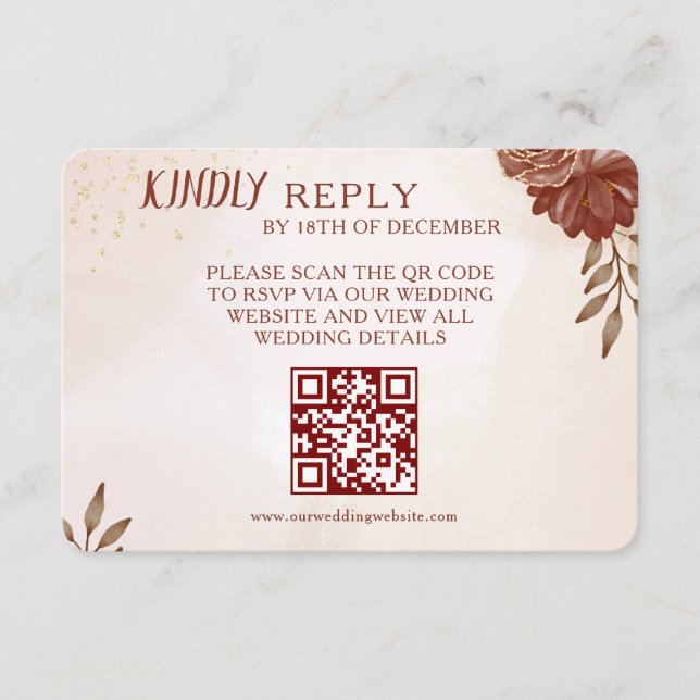 Wedding RSVP Card | Elegant Botanical & Coordinate (Anverso)
