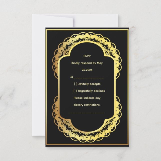 Wedding RSVP Card, Elegant Response Card (Anverso)