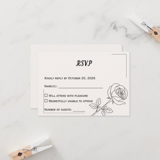 Wedding RSVP Card | Minimal Elegant Design (Anverso/Reverso In Situ)
