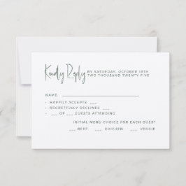 Wedding RSVP cards in a minimalist style.