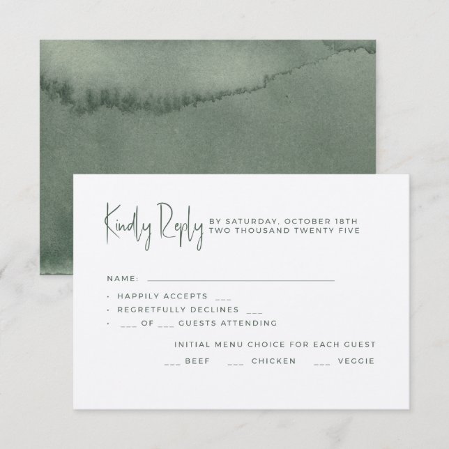 Wedding RSVP cards in a minimalist style. (Anverso / Reverso)