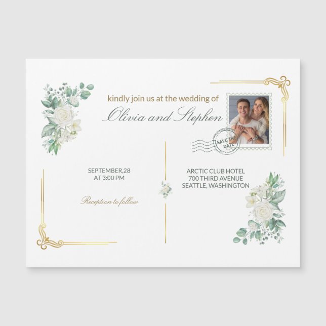 wedding save the date engagement magnet (Anverso)