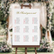 Wedding Seating Chart Sign with Script Header