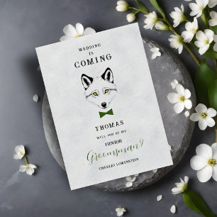 Wedding Wolf Jr Groomsman Grey Shades Green Bow