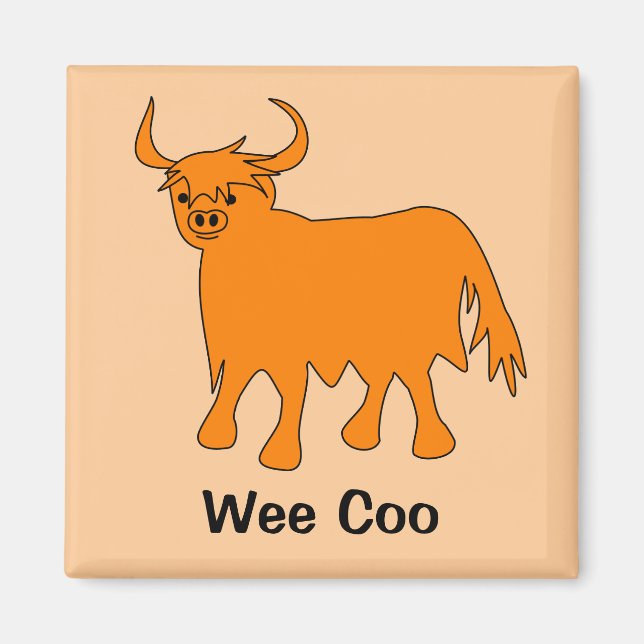"Wee Coo", imán escocés de frigorífico de vaca Hig (Frente)