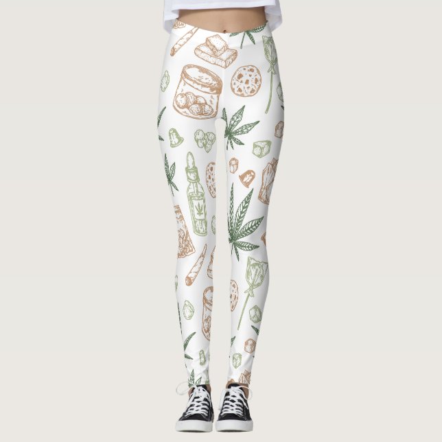 Weed Pattern Women's Fashion Leggings (Anverso)